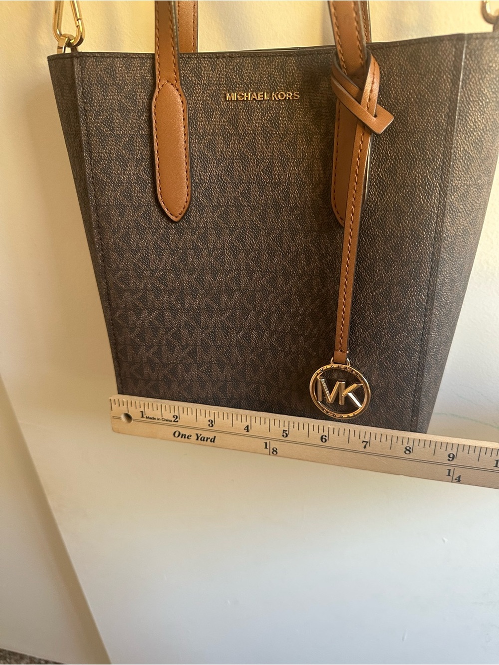 Michael Kors Brown Signature Tote with Tan Leather Trim - Picture 13 of 15